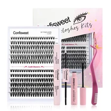 Confisweet 30D 40D individual cluster lashes, DIY eyelash extension kit