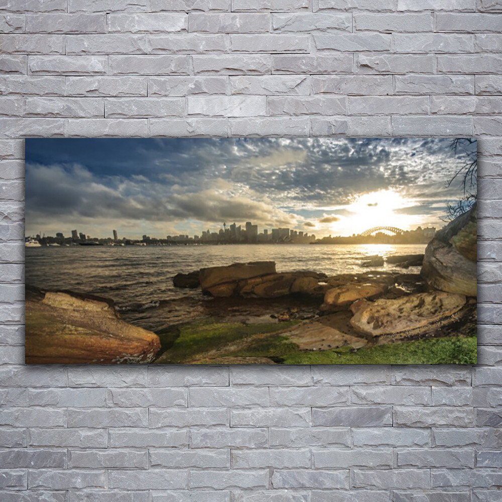 Tableau paysage de mer en verre acrylique 120x60 cm impression nature