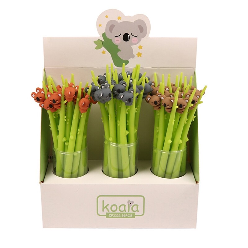 3 Pcs3D Koala Bear Gel Pen 0.5mm Refills Party Giveaways Supplies Class Reward