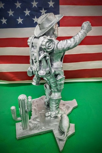 8"Tall Donald J Trump Texas TX COWBOY 20cm Statue Silver 3D Printed +2 Free๐๐ - Picture 3 of 5