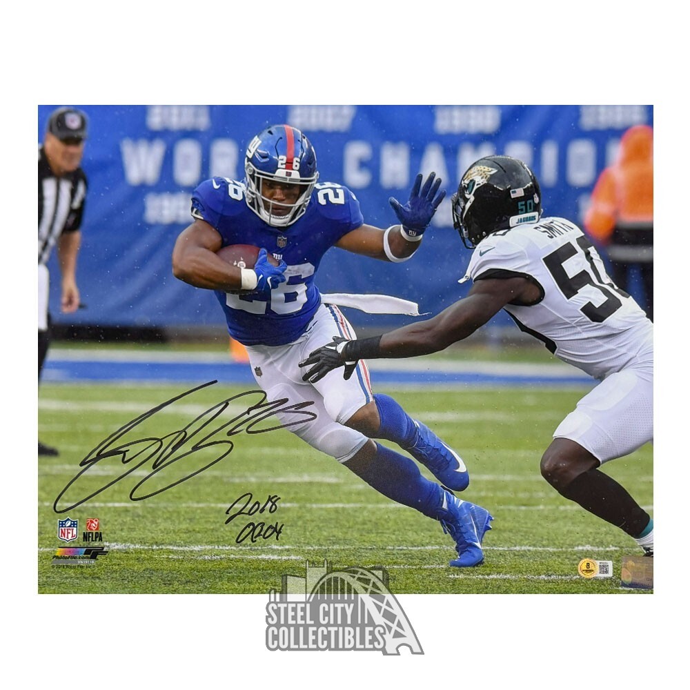 Saquon Barkley Autographed Signed New York 2018 OROY 16x20 Photo - BAS (Stiff Arm) 