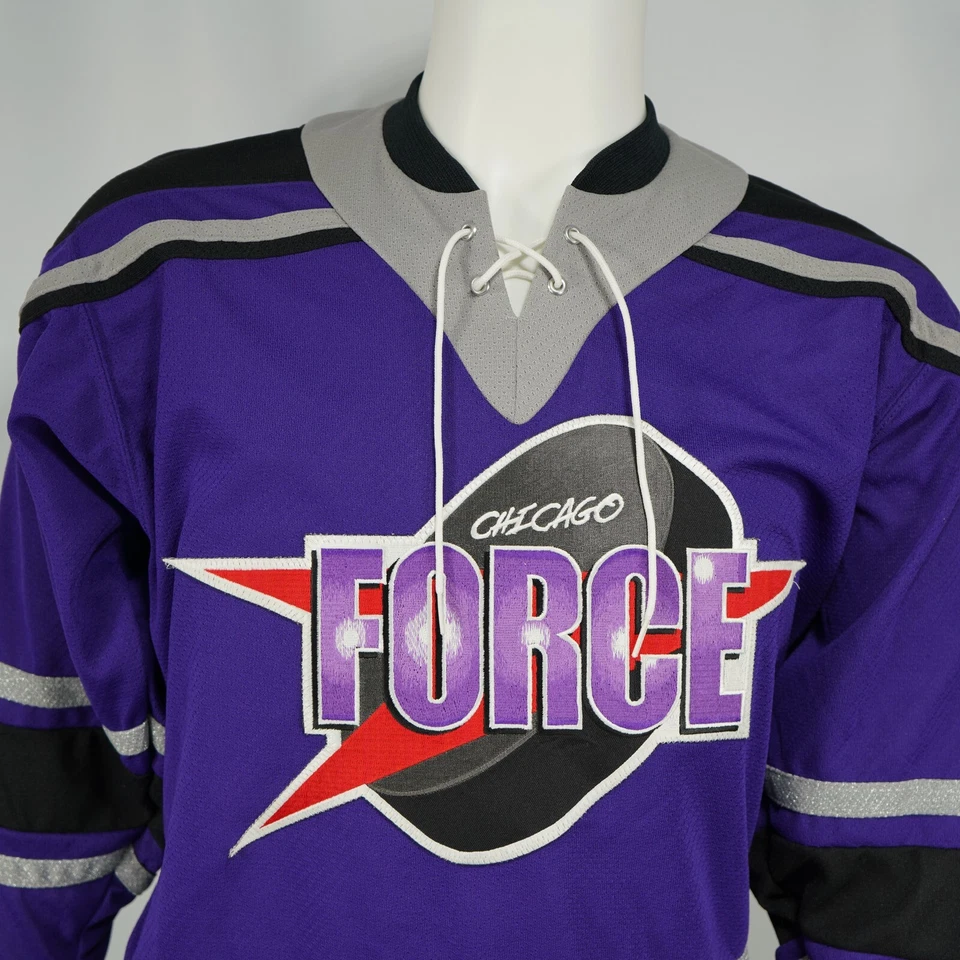 Новый с Ярлыками Chicago Force CCM молодежи L/XL фиолетовый Джерси хоккей - Изображение 2 из 4