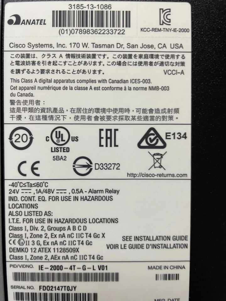 Cisco IE-2000-4T-G-L INDUSTRIAL LAYER 2 MANAGED SWITCH - Image 2 of 4