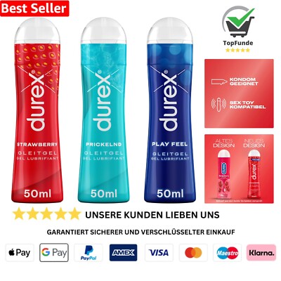 Durex Play Gleitgel Vielseitige Mixpackung - Set mit Gleitmittel auf Wasserba...