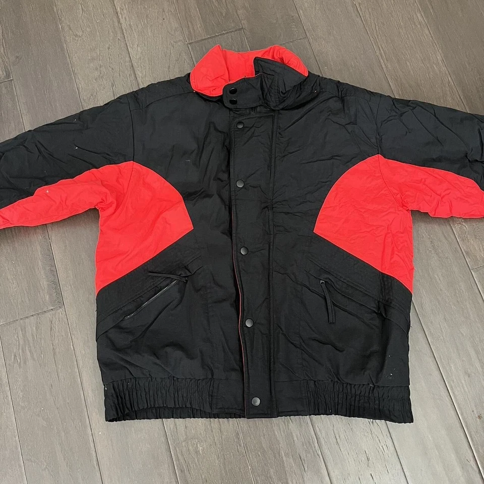 Chaqueta Claybrooke Vintage Años 80 90 Negra Roja Para Hombre Mediana Foto 2 de 4