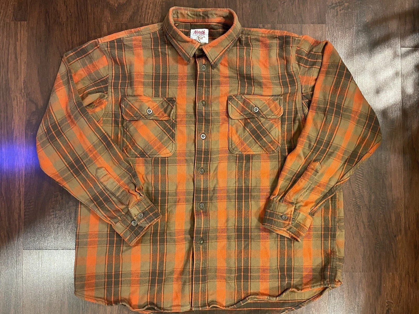 North Country Outdoors Heavyweight Flannel Shirt Men 2XL XXL Brown Orange Plaid
Opens in a new windo