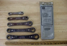 Vntg Sears Craftsman 9-4368,5 Pc. Set, Ratcheting 12 Pt Box End Wrenches & Pouch
