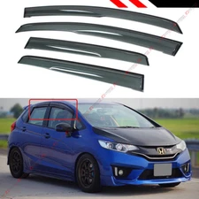 FOR 2015-2020 HONDA FIT JDM 3D WAVY CLIP ON WINDOW VISOR RAIN GUARD DEFLECTOR