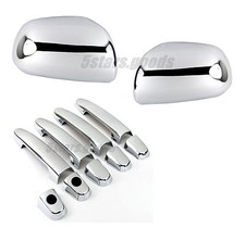 Chrome Side Mirror Door Handle Covers Trims For Toyota Yaris Sedan Hatchback