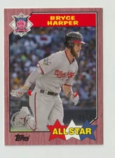 Bryce Harper 2017 Topps On Demand 1987 Insert Mini Red 05/25 #87-172 Nationals