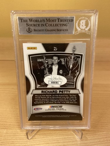 Richard Petty Panini Prizm Autographed Signed Beckett BAS Slabbed Card COA - Photo 5/5