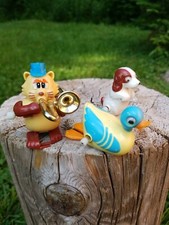 Genuine Vintage Tomy 1977 Swimming Duck Wind Up Plastic Toys 3 Piece Lot