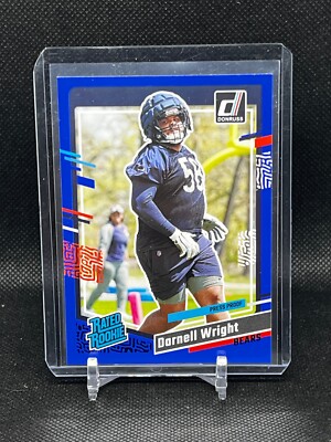 2023 Donruss Football Blue Press Proof Rated Rookie Darnell Wright #313 RC