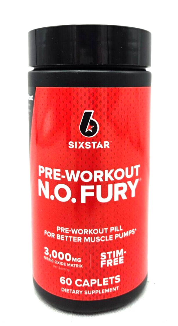 Six Star Muscletech PreWorkout N.O. Fury Elite Series 60 Caps Exp 01/
