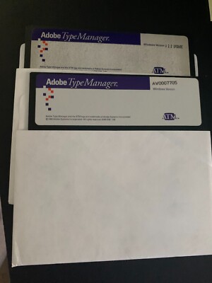 Adobe TypeManager  Windows Version: AW0007705 1990 & TypeManager UPGRADE & Fonts