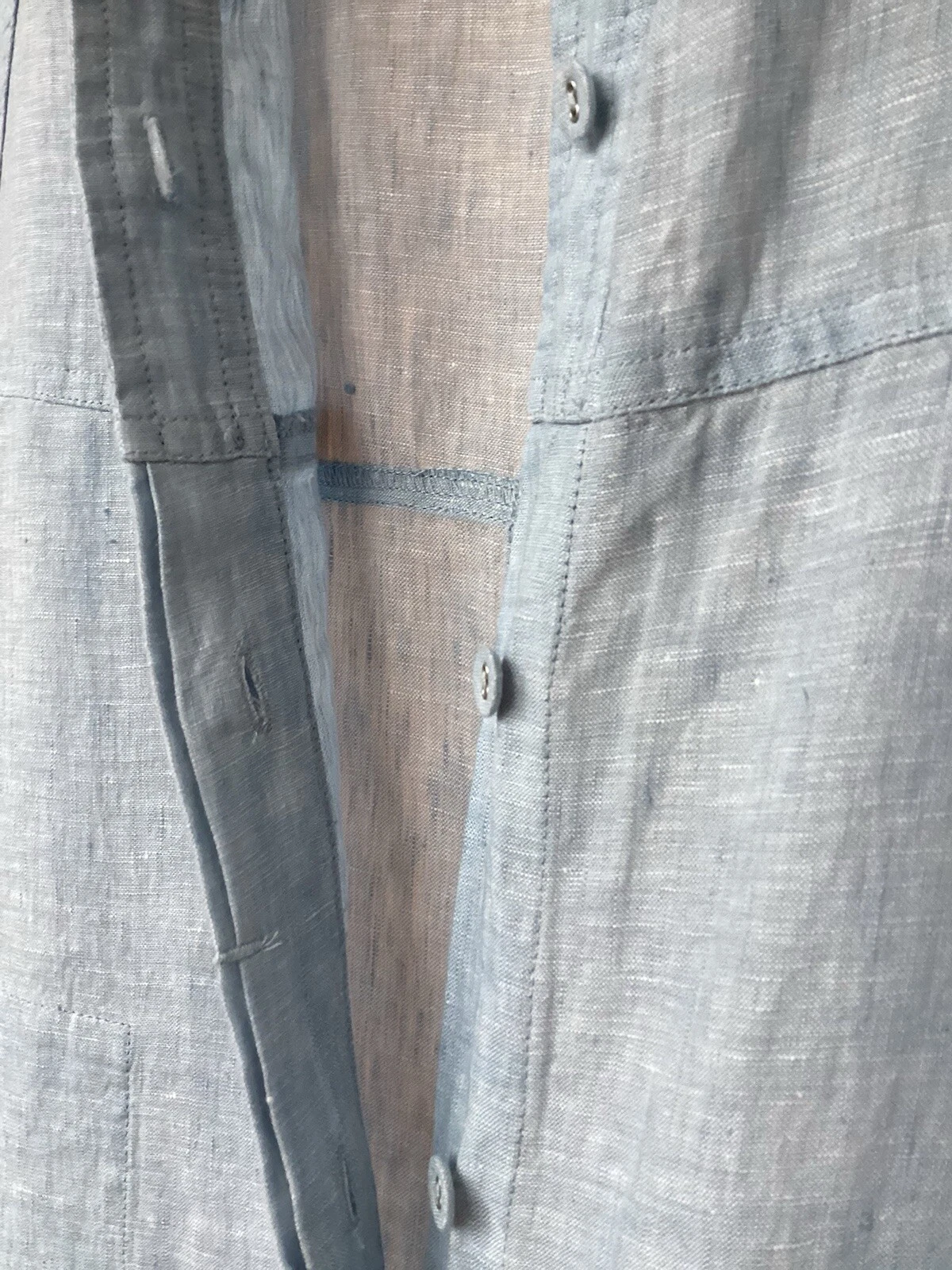 VETEMENTS Poetry Clothing Blue Button Front Long Linen Dress Size 10 (UK) (£70 off)