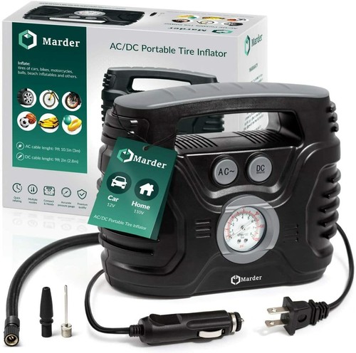 Ac/Dc Portable Air Compressor/Tire Inflator Powered by Car 12V Dc and Home 110V