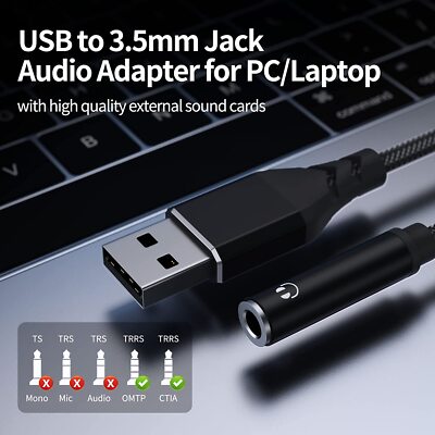 Usb To Jack Audio Adapter DOITOP Audio Jack Headset