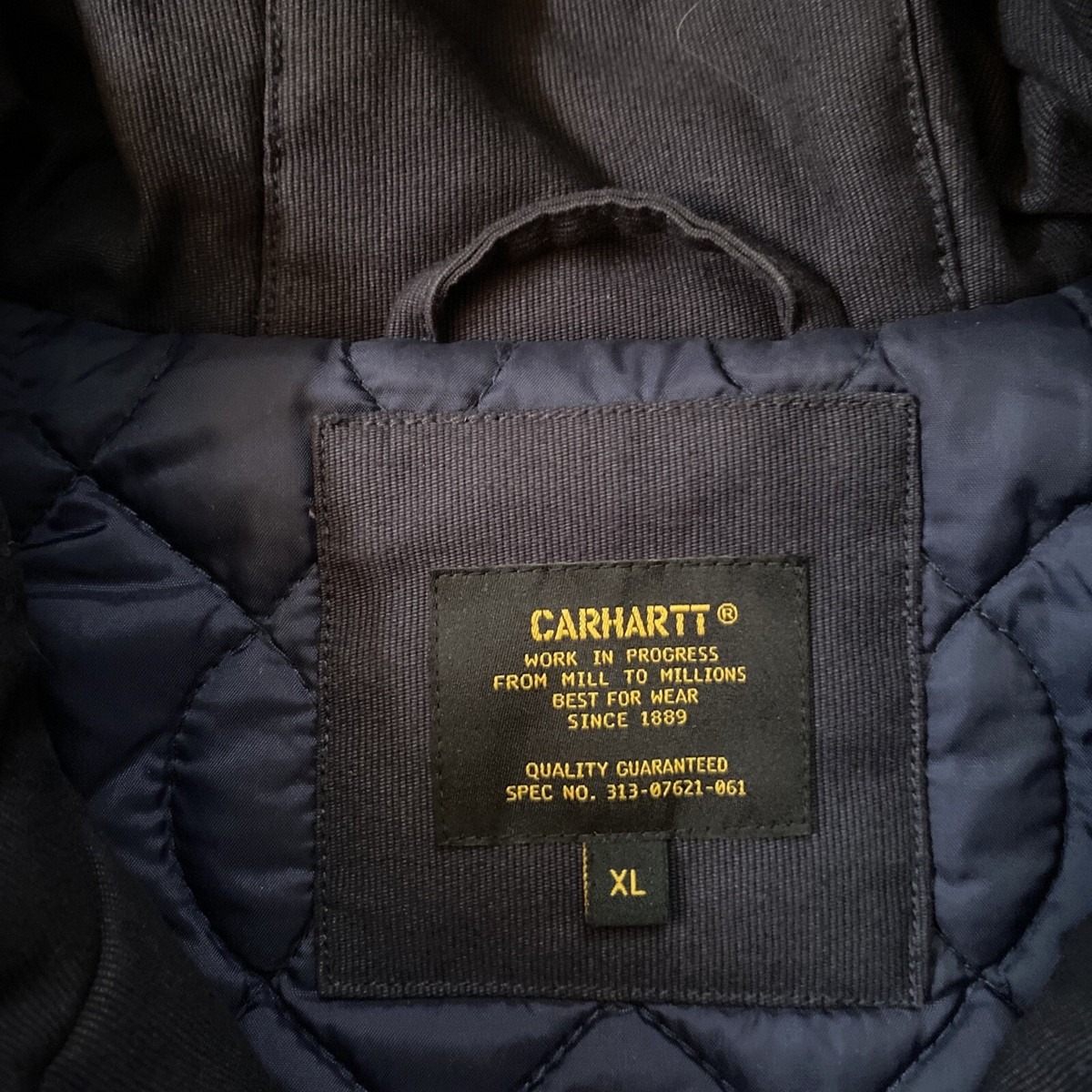 Carhartt Wip Clash Parka Jacket Blue Men’s XL Winter Jacket Hooded M-51 Fishtail
