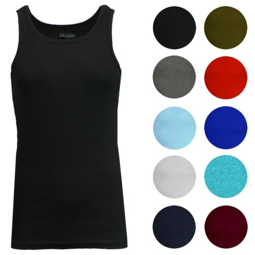 5-Pack Mens Fitted Tank Tops Ribbed Shirts Muscle Tees Gym Beach Undershirts NEW - Picture 1 of 14