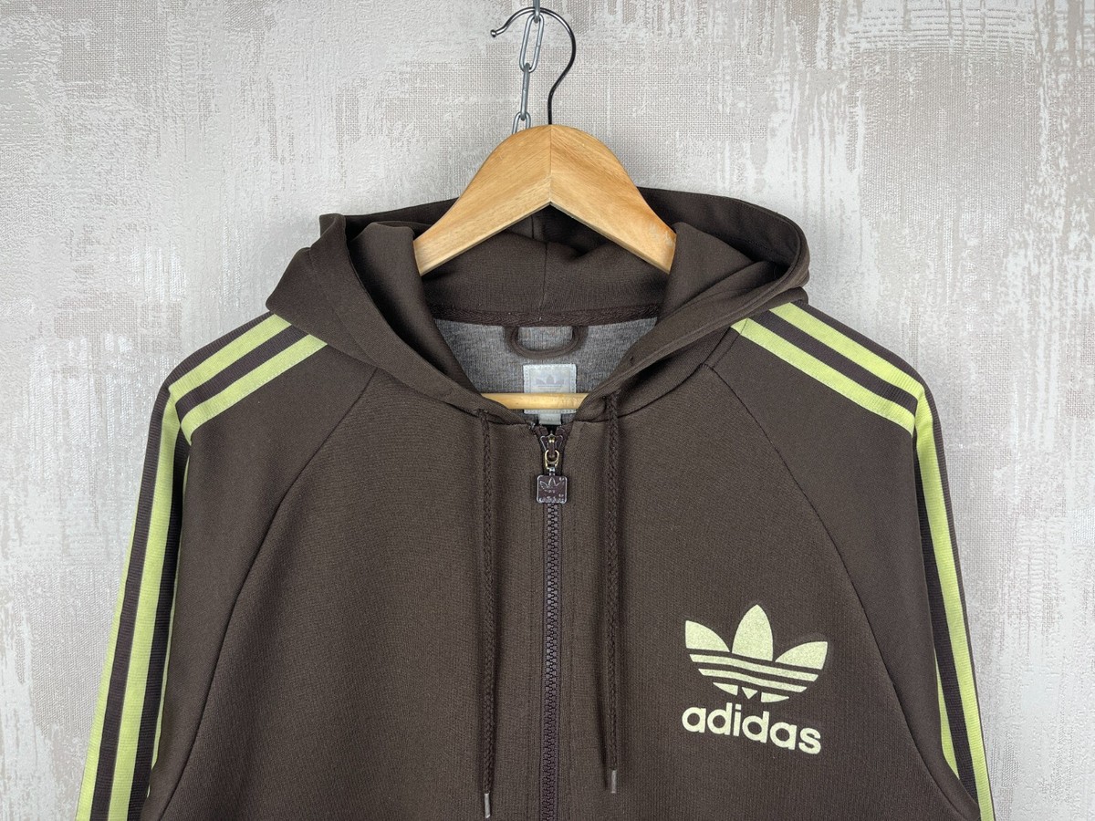 00's Adidas Originals Big Trefoil Vintage Zip Track Hoodie Men's