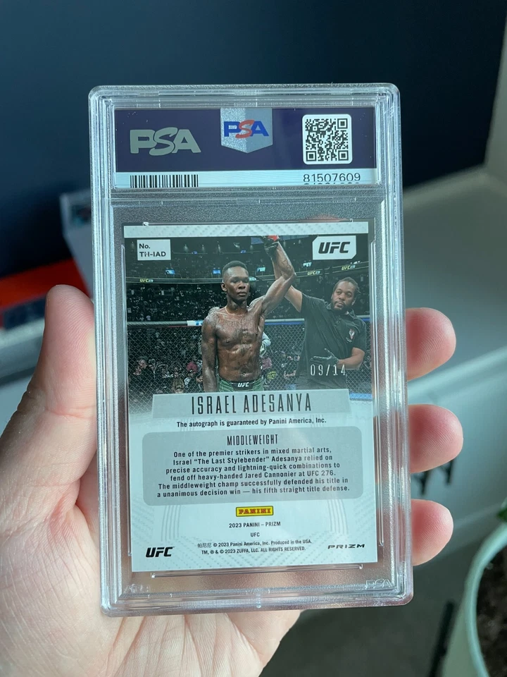 Israel Adesayna Throwback Auto Premium Prizm - 2023 Panini Prizm UFC - PSA 10 GM - Image 3 of 4