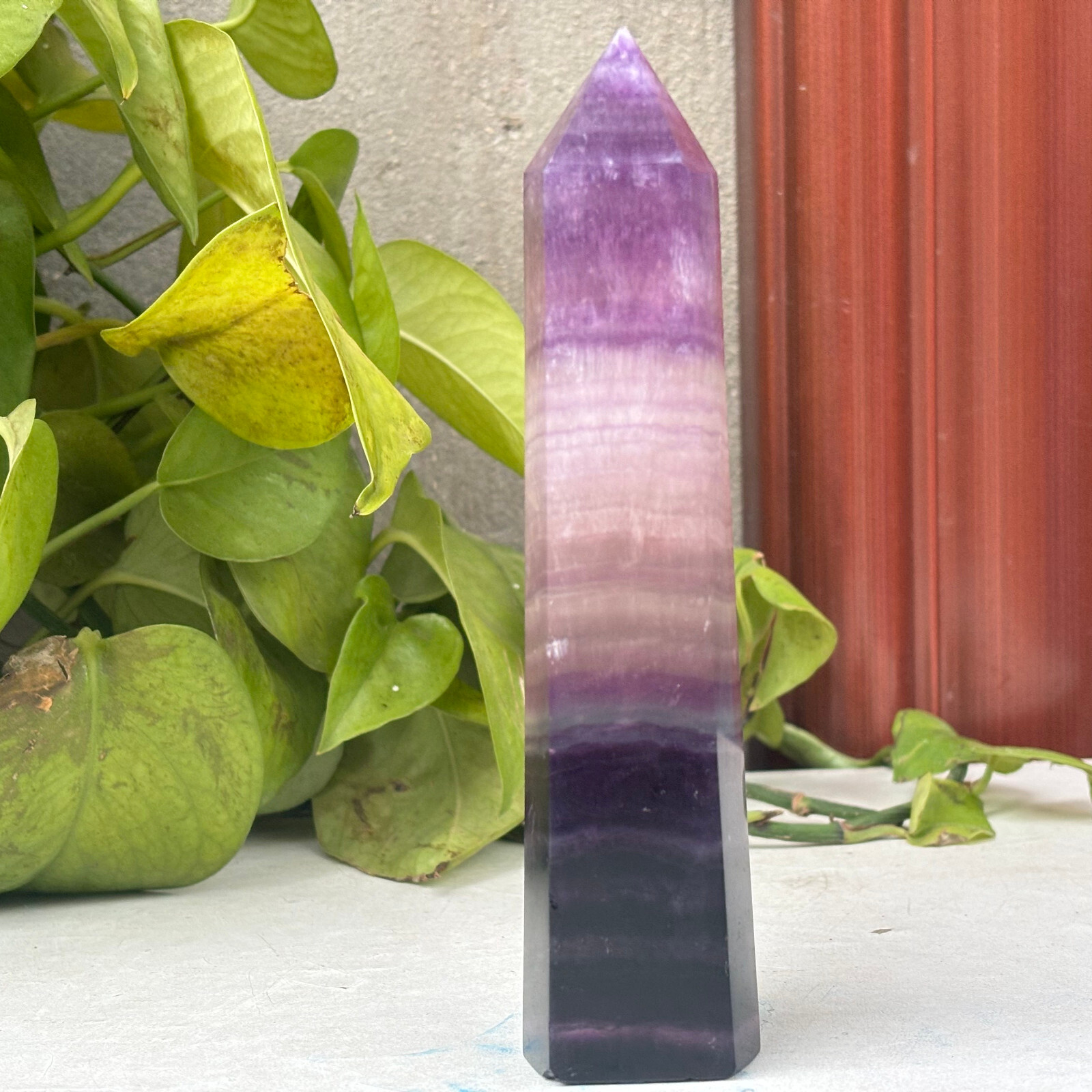 70g Natural Rainbow Fluorite Crystal Obelisk for Healing & Energy
