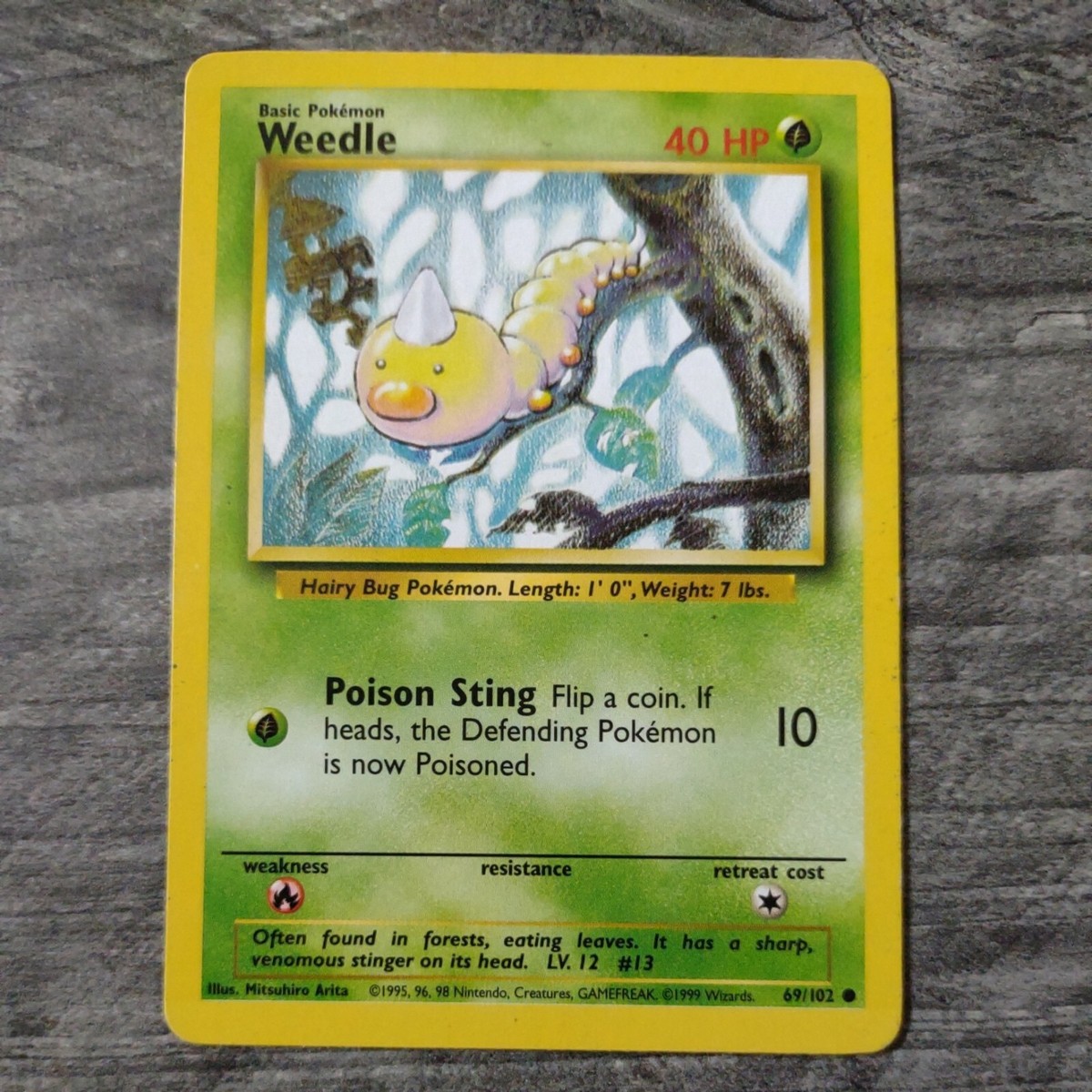Base Set First Edition Weedle Pokémon Card - 69/102 | eBay