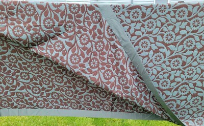 Valley Forge Fabrics Bed Cover Bedspread Gray Brown Pattern Full Reversible READ