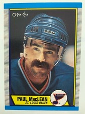 1989-90 Paul MacLean 129 OPC St. Louis Blues O-Pee-Chee Hockey Card 181Z