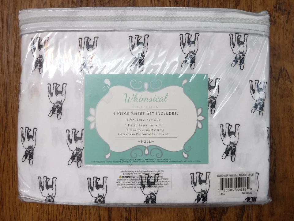 Juego de sábanas caprichoso tamaño completo de 4 piezas ~NUEVO CON ETIQUETAS~ Foto 2 de 4