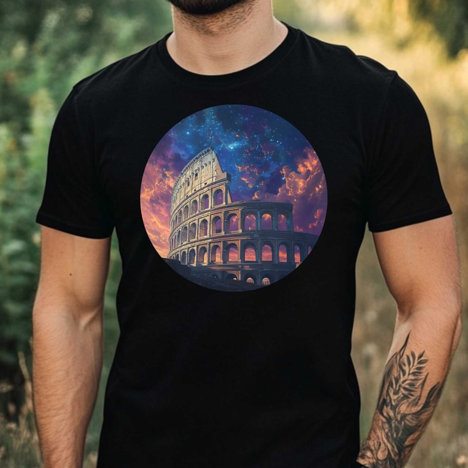Camiseta Hombre Coliseo Ilustración Motivo Algodón Talla XS a 5XL