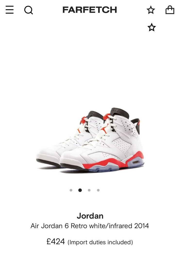 Size UK 6 - Jordan 6 Retro Infrared 2014 - 384664-023 | eBay UK