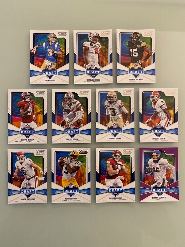 2018 Score NFL Draft (Mayfield, Smith, Andrews, Ridley) Lot of (11) NM/MT