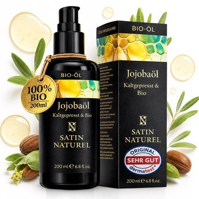 Satin Naturel Bio Jojobaöl kaltgepresst 200 ml   200 (1er Pack), 