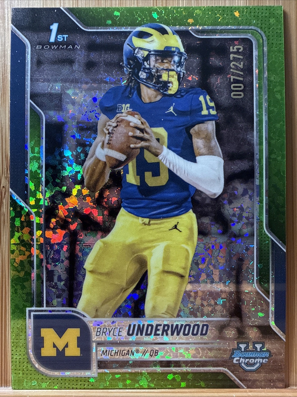 Bryce Underwood 2025 Bowman U Chrome - 1st Lime Green Mini-Diamond /275 Michigan