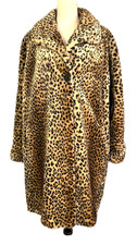 VTG Plush Faux Fur Cheetah Leopard Swing Coat Charles Klein Size Made In USA Med