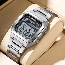 LIGE FOXBOX Men Watch Rectangle Wristwatch Boys Digital Sport Electronic Watches