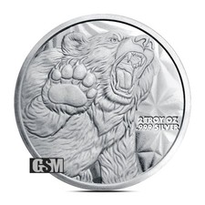 2 oz Bull and Bear Silver Round (GSM) 91.42 per troy oz