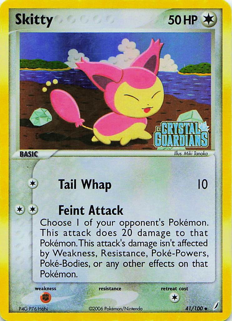 Skitty 41/100 Uncommon Crystal Guardians Pokemon Lightly Played