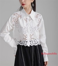 Hot Women Japanese Cut-Out Crochet Shirt Blouse Loose Casual Tops Cute Party