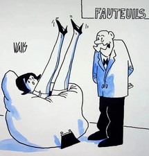 [HUMOUR - PRESSE] Guy VALLS : Fauteuil coquin Jarretelle, DESSIN Original signé