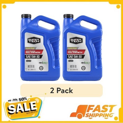 (2 pack) Super Tech High Mileage Full Synthetic SAE 5W-30 Motor Oil, 5 Quarts