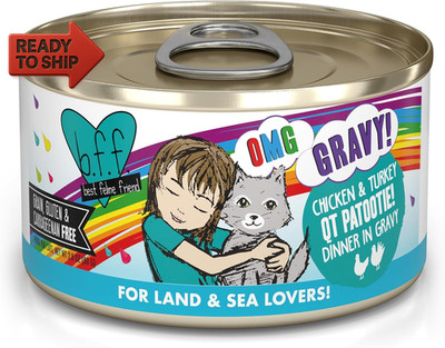 Weruva B.F.F. OMG - Best Feline Friend Oh My Gravy! Grain-Free Wet Cat Food Cans