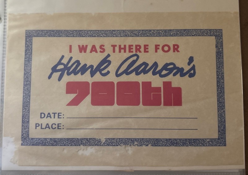 Hank Aaron’s 700th Unsigned "I Was There” Page & Atlanta Braves 70s Memorabilia