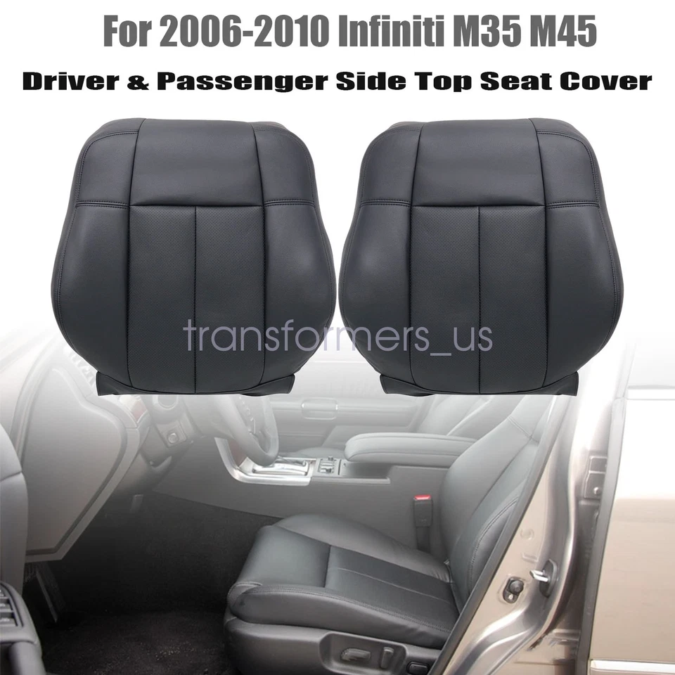 Cubierta de asiento de cuero negra para conductor y pasajero Infiniti M35 M45 2006-2010 Foto 2 de 4