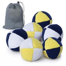 Hacky Footbag Sack Set, 6 Pack Footbag Balls for Adults Teens Navy Volt