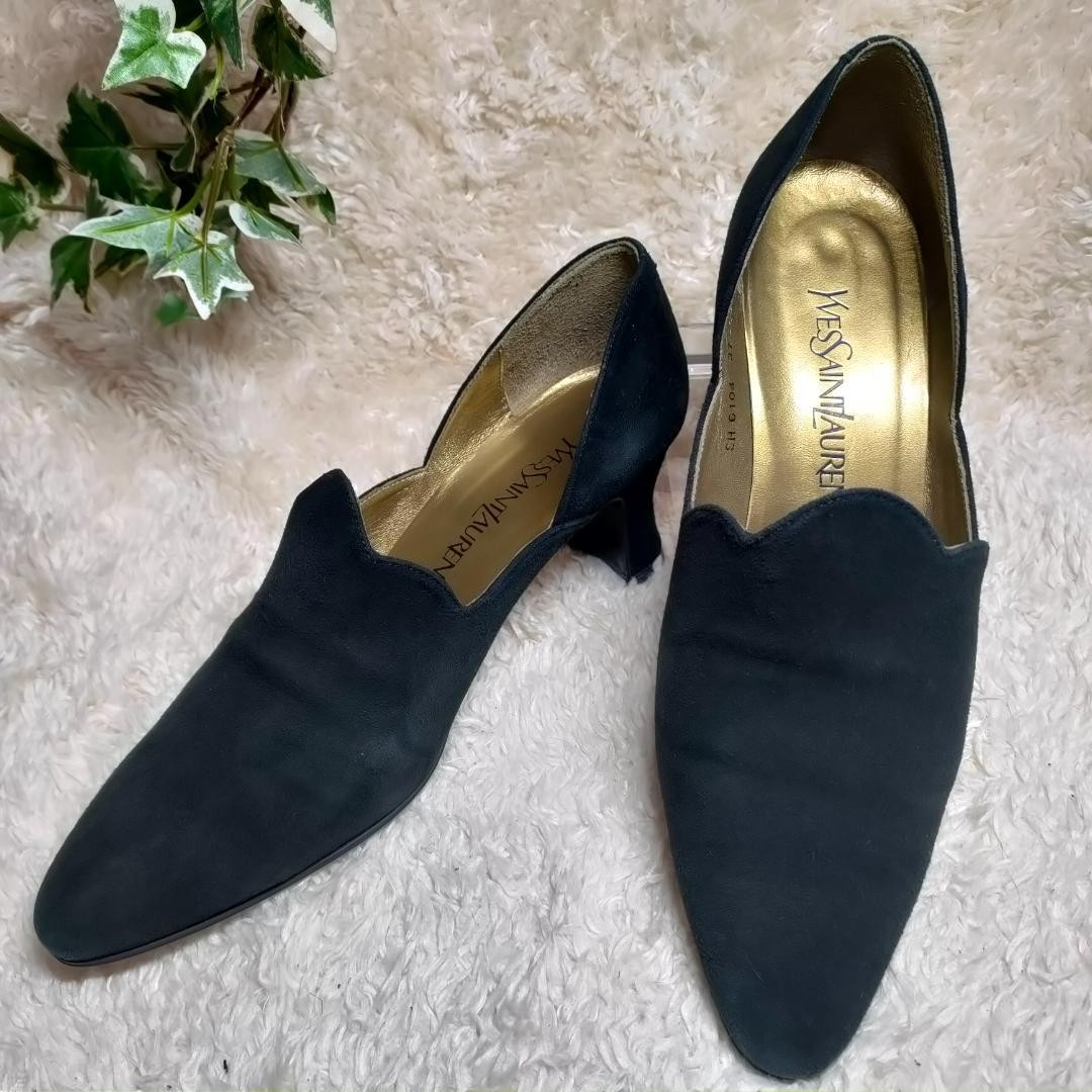 Autentiche decolte Yves Saint Laurent slip on scamosciate colore nero taglia 37 donna