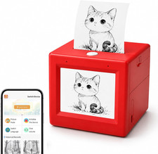 AI Mini Thermal Sticker Printer with Screen, Voice-To-Image