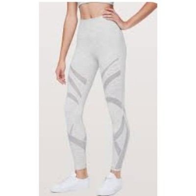 Lululemon Wunder Under Tight Mesh full 2 grey cutout Wee Space Nimbus Battleship